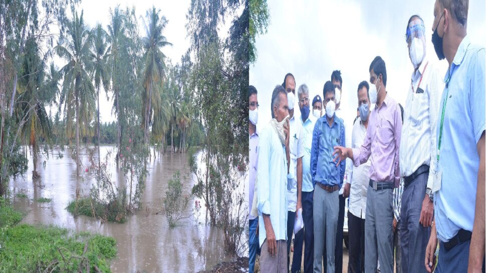 The central study team visits to the flood hit areas in Karnataka ...