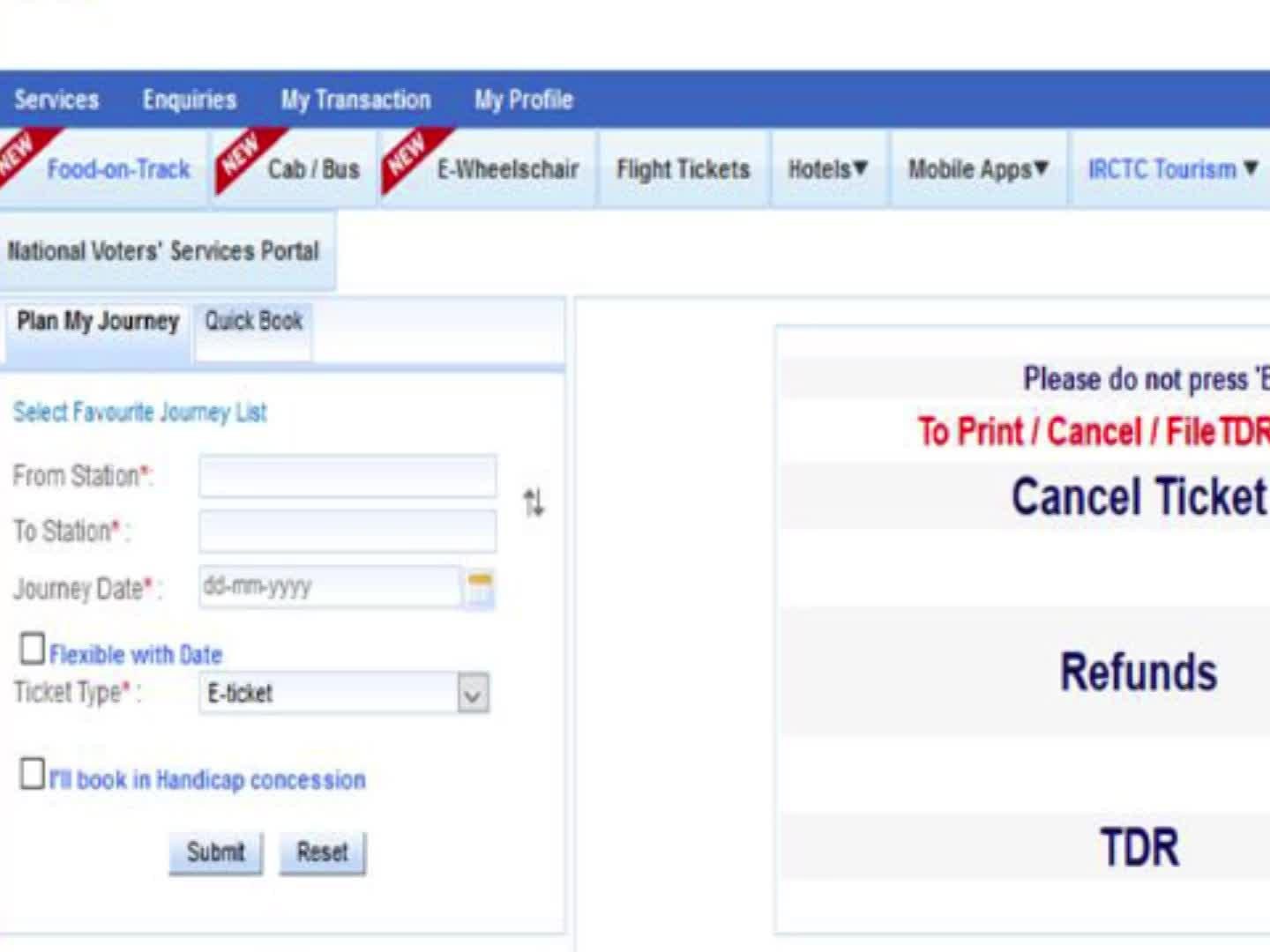 IRCTC ticket booking Rules