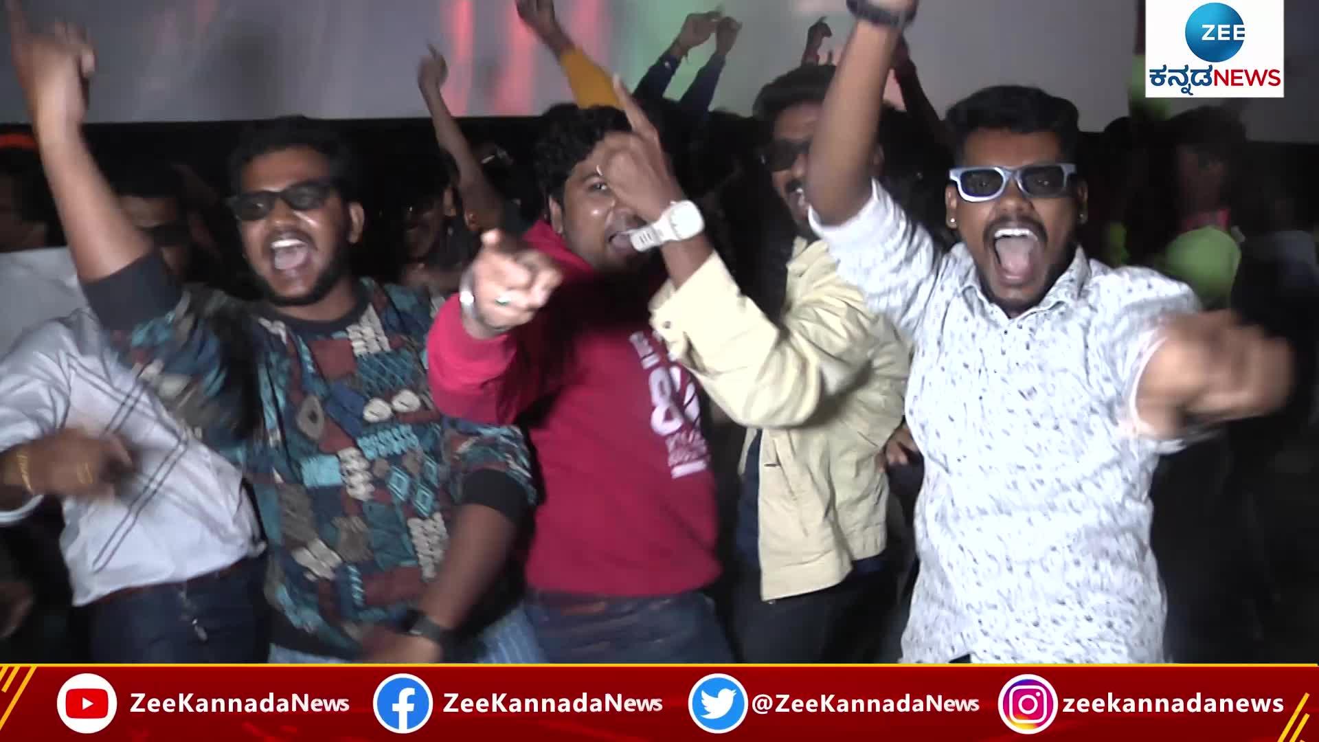 Kiccha Sudeep Fans Celebration in Theatre While Watching 'Vikrant Rona'