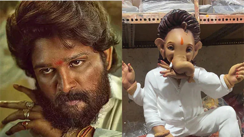 Ganeshotsav 2022 Ganesha Chaturthi 2022 Allu Arjun Pushpa Look Inspires Ganapati Idols Whatch 2463