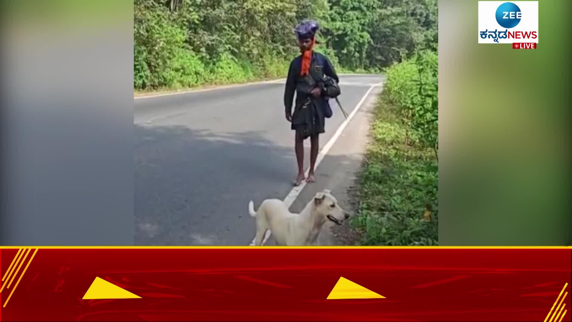 A dog left for Sabarimala from Dharwad