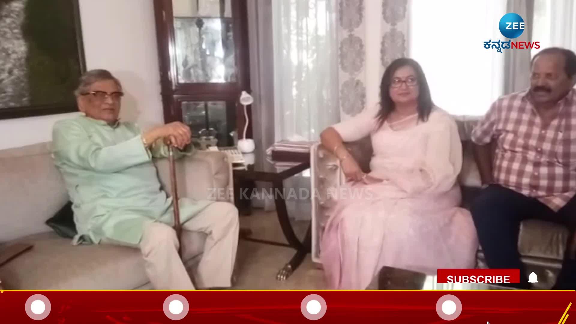 mp sumalatha meet sm krishna