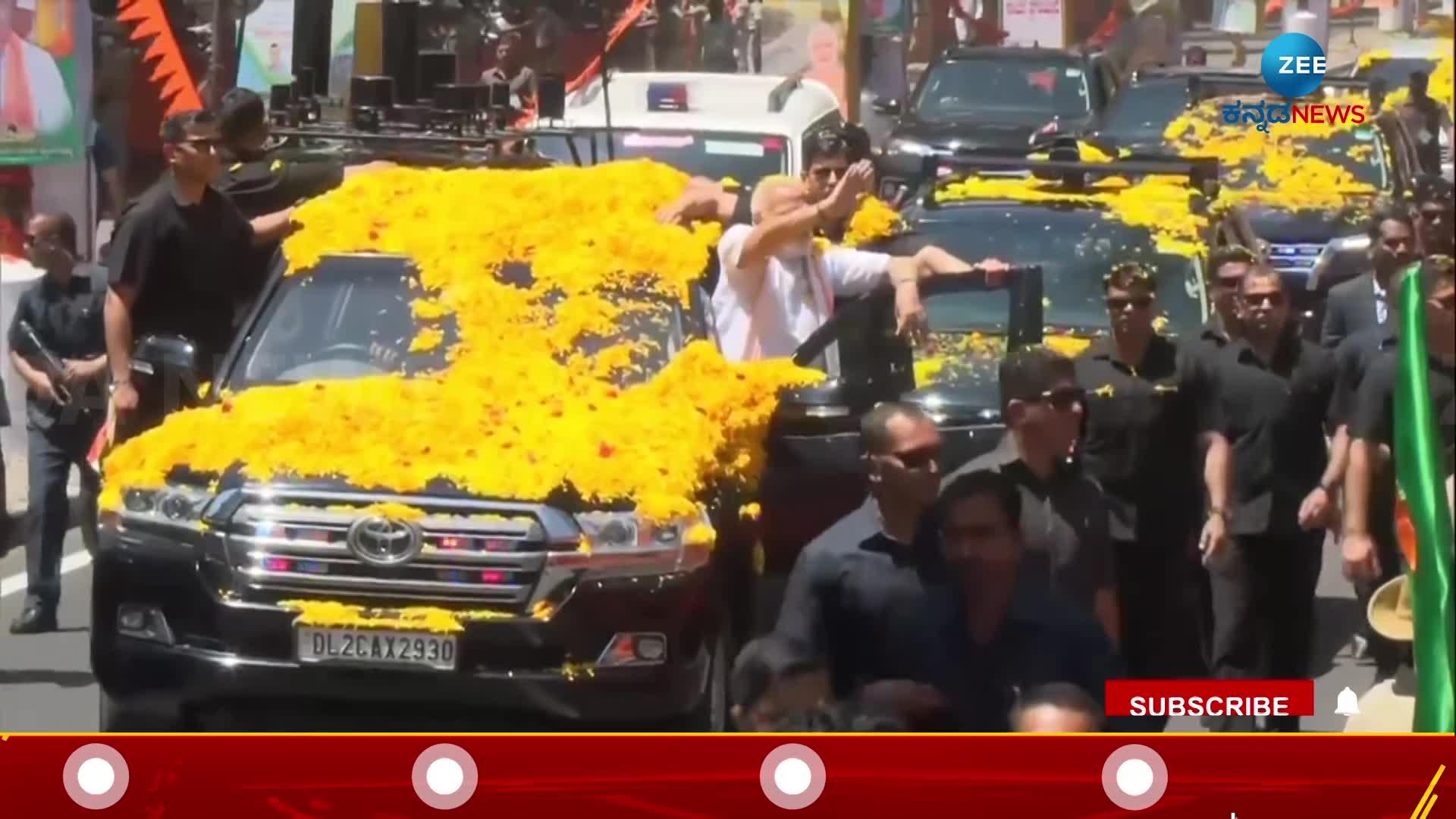 pm narendra modi Road Show In Mandya