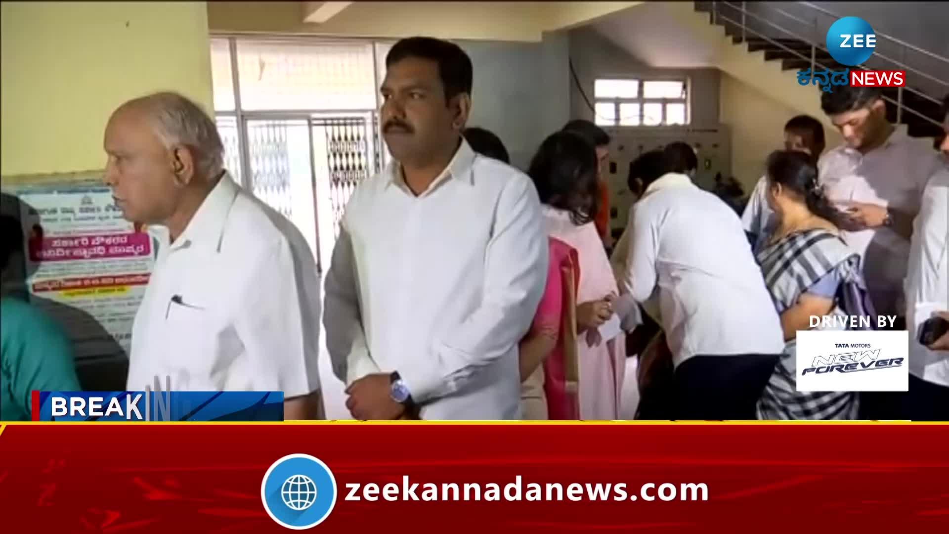 Former CM BSY stood in the queue and voted