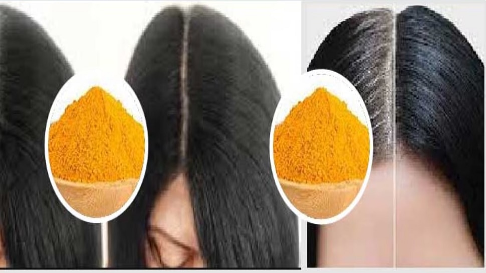 turmeric spray for hair just use one tea spoon of turmeric to blacken