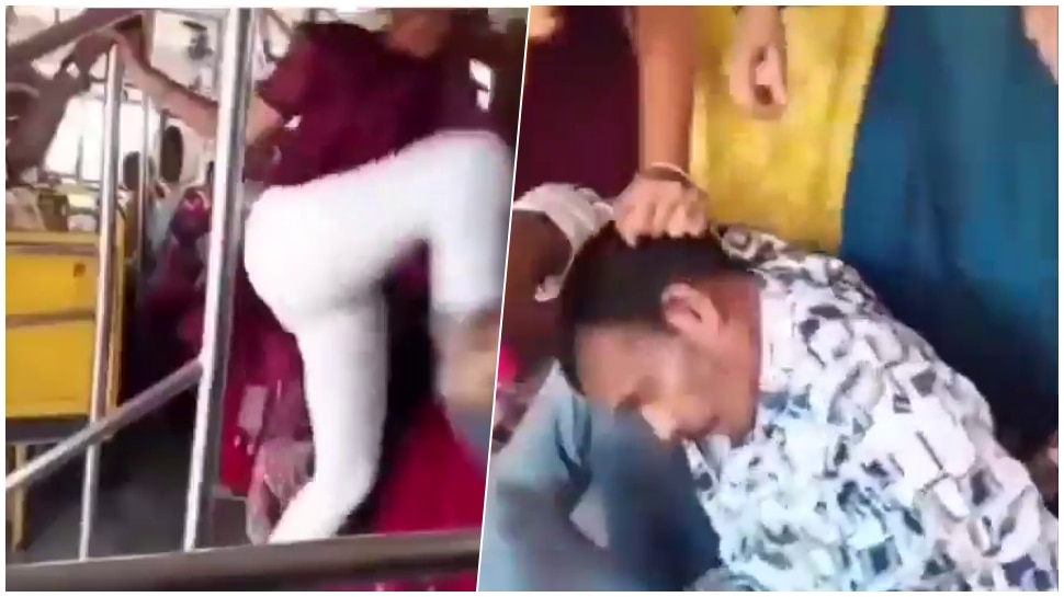 ಬಸ್ನಲ್ಲಿ ಸೀಟ್ಗಾಗಿ ಜಗಳ, ಅಸಭ್ಯವಾಗಿ ವರ್ತಿಸಿದ ಯುವಕನಿಗೆ ಜಾಡಿಸಿ ಒದ್ದ ಯುವತಿ..! ವಿಡಿಯೋ ವೈರಲ್.. ಬಸ್ನಲ್ಲಿ ಸೀಟ್ಗಾಗಿ ಜಗಳ, ಅಸಭ್ಯವಾಗಿ ವರ್ತಿಸಿದ ಯುವಕನಿಗೆ ಜಾಡಿಸಿ ಒದ್ದ ಯುವತಿ..! ವಿಡಿಯೋ ವೈರಲ್..