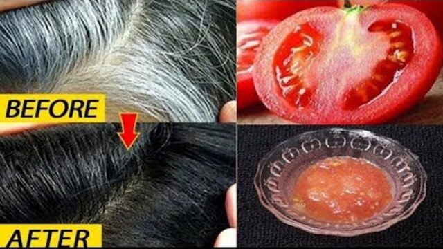 Simply apply the following to the tomatoes: White hair will also disappear black, dandruff and itching in 2 minutes! 21 516767 Tomato for White Hair 2