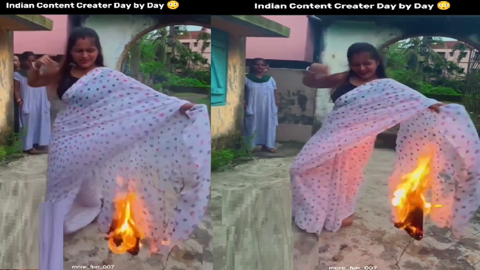 Viral Video: ರೀಲ್ಸ್ ಮಾಡಲು ಸೀರೆಗೆ ಬೆಂಕಿ ಹಂಚಿಕೊಂಡು ಯುವತಿಯ ಹುಚ್ಚಾಟ!! ಹೌಹಾರಿದ ನೆಟ್ಟಿಗರು Viral Video: ರೀಲ್ಸ್ ಮಾಡಲು ಸೀರೆಗೆ ಬೆಂಕಿ ಹಂಚಿಕೊಂಡು ಯುವತಿಯ ಹುಚ್ಚಾಟ!! ಹೌಹಾರಿದ ನೆಟ್ಟಿಗರು