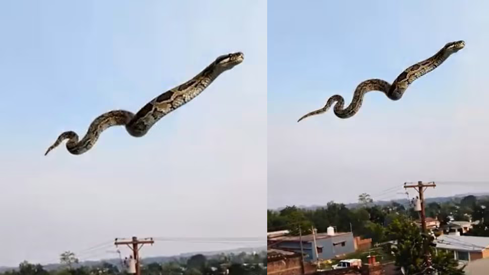 Snake video: ಗಾಳಿಯಲ್ಲಿ ಹಾರುತ್ತ ಬಂತು ಬೃಹದಾಕಾರದ ಹೆಬ್ಬಾವು.. ವಿಡಿಯೋ ಇಲ್ಲಿದೆ Snake video: ಗಾಳಿಯಲ್ಲಿ ಹಾರುತ್ತ ಬಂತು ಬೃಹದಾಕಾರದ ಹೆಬ್ಬಾವು.. ವಿಡಿಯೋ ಇಲ್ಲಿದೆ
