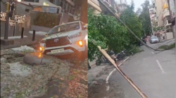 ಬೆಂಗಳೂರಿನಲ್ಲಿ ಸುರಿದ ಭಾರೀ ಮಳೆಗೆ ಕುಸಿದ ರಸ್ತೆ.. ಎಲ್ಲೆಲ್ಲೂ ಟ್ರಾಫಿಕ್‌ ಜಾಮ್‌!