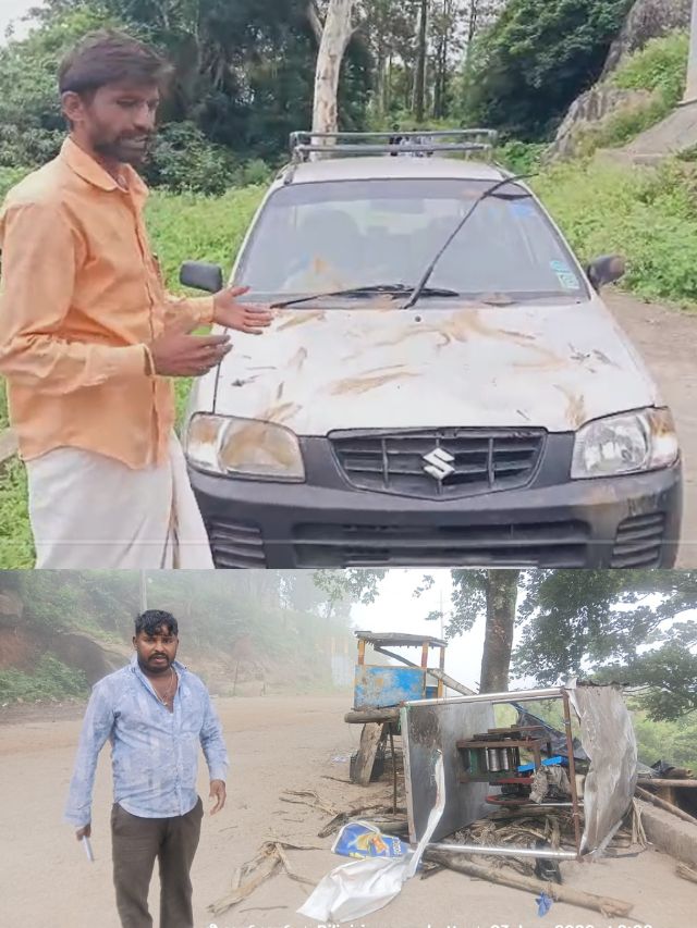 ಬಿಳಿಗಿರಿ ರಂಗನಾಥಸ್ವಾಮಿ ಬೆಟ್ಟದಲ್ಲಿ ಕಾಡಾನೆ ದಾಳಿಗೆ ಕಾರು, ಕೈಗಾಡಿಗಳು ಜಖಂ
