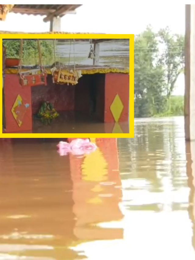 ಮಳೆ ಅಬ್ಬರಕ್ಕೆ ಉಕ್ಕಿ ಹರಿಯುತ್ತಿರುವ ಹೀರಣ್ಯಕೇಶಿ ನದಿ, ಗಂಗಾಮಾತಾ ದೇವಸ್ಥಾನ ಜಲಾವೃತ