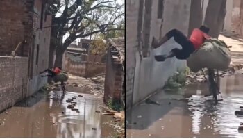 Viral Video: ಕೆಸರಿನ ರಸ್ತೆಯಲ್ಲಿ ‘ದೇಸಿ ಸ್ಪೈಡರ್ ಮ್ಯಾನ್’ ಆದ ಯುವಕ..!