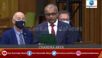 Chandra Arya talks in Kannada at Canada parliament