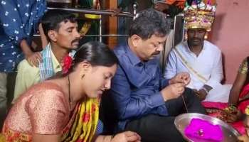 BJP MLA MP Renukacharya Attends Wedding Function At Davangere