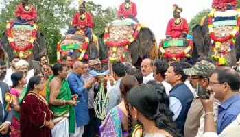 Mysore Dasara: ಕಾಡಿನಿಂದ ನಾಡಿಗೆ ಆಗಮಿಸಿದ ಗಜಪಡೆ: ಮೈಸೂರು ದಸರಾ ಆನೆಗಳಿಗೆ ಪೂಜೆ ಸಲ್ಲಿಕೆ 