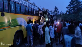 ಎರಡು ಬಸ್ಸುಗಳ ನಡುವೆ ಪರಸ್ಪರ ಡಿಕ್ಕಿ 20ಕ್ಕೂ ಹೆಚ್ಚು ಜನರು ಗಂಭೀರ!