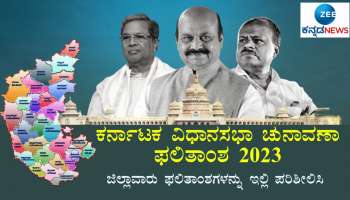 ಕರ್ನಾಟಕ ವಿಧಾನಸಭಾ ಚುನಾವಣಾ ಫಲಿತಾಂಶ: ನಿಮ್ಮ ಜಿಲ್ಲೆಯ ಫಲಿತಾಂಶ ತಿಳಿಯಲು ಇಲ್ಲಿ ಕ್ಲಿಕ್ ಮಾಡಿ 