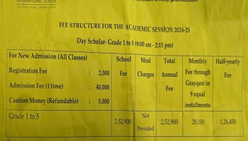 1ನೇ ತರಗತಿಗೆ 4.27 ಲಕ್ಷ ರೂ. ಫೀಸ್‌; ಖಾಸಗಿ ಶಾಲೆಯೊಂದರ ಶುಲ್ಕ ರಶೀದಿ ವೈರಲ್..!