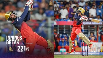 MI vs RCB: ಕೊಹ್ಲಿ, ಪಾಟೀದಾರ್‌ ಅರ್ಧಶತಕ; ಮುಂಬೈಗೆ 222 ರನ್‌ಗಳ ಟಾರ್ಗೆಟ್‌ ನೀಡಿದ ಆರ್‌ಸಿಬಿ