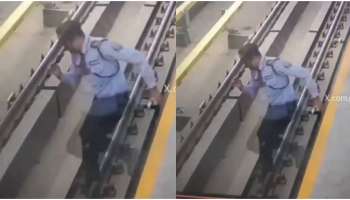 ನಮ್ಮ ಮೆಟ್ರೋ ವಿದ್ಯುತ್‌ ಹಳಿ ಮೇಲೆ ಬಿದ್ದ ಭದ್ರತಾ ಸಿಬ್ಬಂದಿ.. ಕ್ಷಣಾರ್ಧಲ್ಲಿ ಆತ..! ಆಘಾತಕಾರಿ ವಿಡಿಯೋ ವೈರಲ್