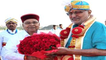 ಉಪರಾಷ್ಟ್ರಪತಿಗಳ ಕರ್ನಾಟಕ ಪ್ರವಾಸ: ಬೆಂಗಳೂರಿಗೆ ಆಗಮಿಸಿದ ಸಿ.ಪಿ ರಾಧಾಕೃಷ್ಣನ್‌ರನ್ನು ಸ್ವಾಗತಿಸಿದ ರಾಜ್ಯಪಾಲ ಥಾವರ್ ಚಂದ್ ಗೆಹ್ಲೋಟ್