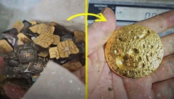 ಸಿಮ್ ಕಾರ್ಡ್‌ಗಳಿಂದ 200 ಗ್ರಾಂ ಚಿನ್ನವನ್ನು ಹೊರತೆಗೆದ ಯುವಕ..!