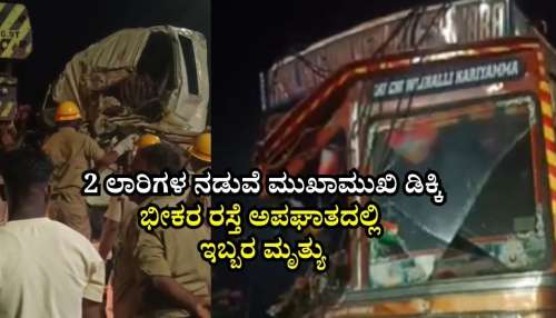 2 ಲಾರಿಗಳ ನಡುವೆ ಮುಖಾಮುಖಿ ಡಿಕ್ಕಿ: ಈ ರಸ್ತೆ ಅಪಘಾತದಲ್ಲಿ ಇಬ್ಬರು ಚಾಲಕರು ಮೃತ, ಓರ್ವನ ಸ್ಥಿತಿ ಗಂಭೀರ