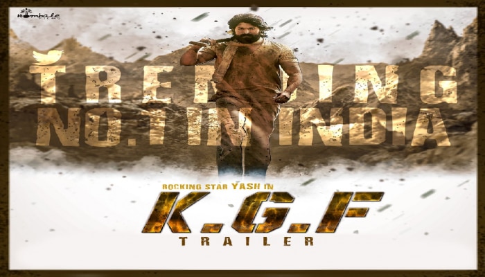 ಇಂಡಿಯಾದಲ್ಲೇ No.1 ಸ್ಥಾನದಲ್ಲಿ #KGFTrailer! ಎಲ್ಲೆಡೆ ಯಶ್ 'ರಾಕಿಂಗ್'... ಇಂಡಿಯಾದಲ್ಲೇ No.1 ಸ್ಥಾನದಲ್ಲಿ #KGFTrailer! ಎಲ್ಲೆಡೆ ಯಶ್ 'ರಾಕಿಂಗ್'...