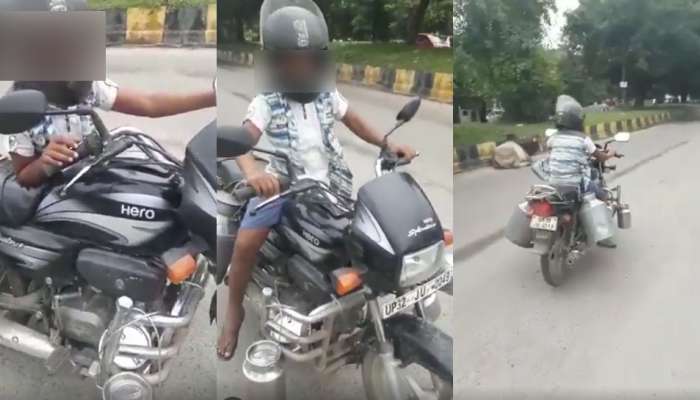 ಬೈಕಿನಲ್ಲಿ ಸವಾರಿ ಮಾಡಿದ 8ರ ಪೋರ, ತಂದೆಗೆ ಭಾರೀ ದಂಡ! ಬೈಕಿನಲ್ಲಿ ಸವಾರಿ ಮಾಡಿದ 8ರ ಪೋರ, ತಂದೆಗೆ ಭಾರೀ ದಂಡ!