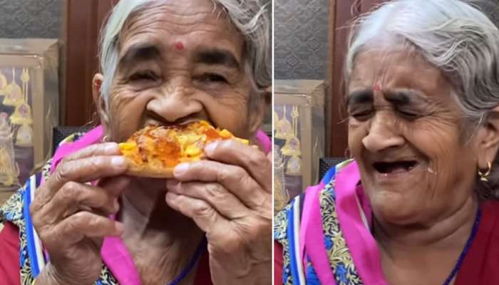 Viral Video: ಮೊದಲ ಬಾರಿಗೆ pizza ರುಚಿ ಸವಿದ ಅಜ್ಜಿಯ ಪ್ರತಿಕ್ರಿಯೆ ಹೀಗಿತ್ತು  title=