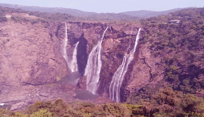 Jog Falls: ಕೊರೊನಾ ಆತಂಕದ ನಡುವೆ 'ಜೋಗ' ಜಲಪಾತಕ್ಕೆ ಪ್ರವಾಸಿಗರ ದಂಡು title=