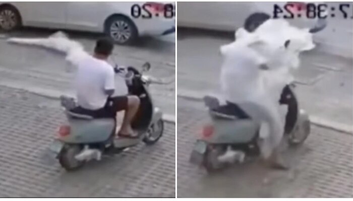 Viral Video: ಸ್ಕೂಟರ್ ಮೇಲೆ ಕುಳಿತ್ತಿದ್ದ ವ್ಯಕ್ತಿಗೆ ಏಕಾಏಕಿ ಅಟ್ಕಾಯಿಸಿಕೊಂಡ ಆತ್ಮ..!