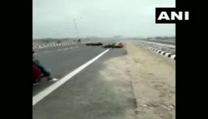 Viral Video: A Speeding motorcycle rider hits a scooty at Ganga Pathway in Patna