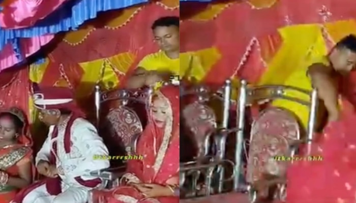 Viral Video: ಬೇರೆ ಮಹಿಳೆಯೊಂದಿಗೆ ಮಾತಿನಲ್ಲಿ ನಿರತ ವರ, ಹಿಂದಿನಿಂದ ಬಂದು ಹಣೆಗೆ ಸಿಂಧೂರ ಹಚ್ಚಿ ವಧುವನ್ನು ಕರೆದುಕೊಂಡು ಹೋದ ಬೇರೊಬ್ಬ ಯುವಕ