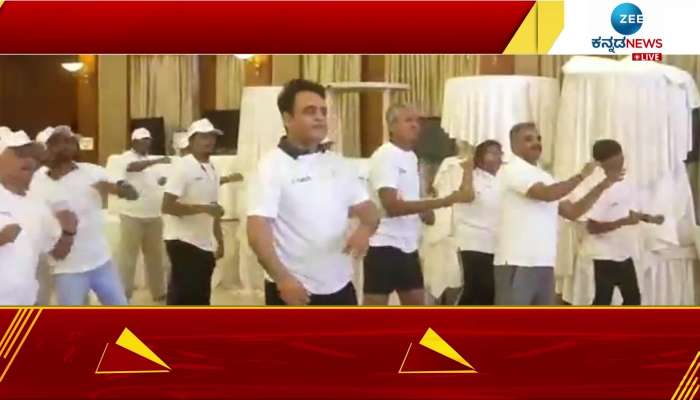 Minister Ashwath Narayan who performed the exercise