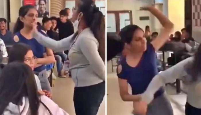 Video Viral : ಕಾಲೇಜಿನಲ್ಲಿ ಹಿಗ್ಗಾಮುಗ್ಗಾ ಹೊಡೆದಾಡಿಕೊಂಡ ಹುಡುಗಿಯರು 