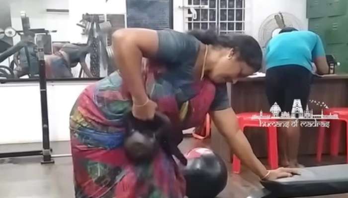 Video Viral : ಸೀರೆ ಧರಿಸಿ ಜಿಮ್‌ನಲ್ಲಿ ಕಸರತ್ತು ಮಾಡುವ 56 ವರ್ಷದ ಮಹಿಳೆ! 