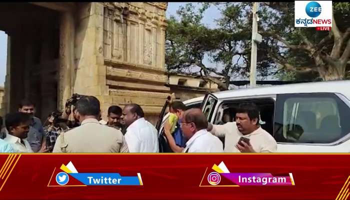 HD Kumaraswamy performed puja at Bhoganandeeswara temple in Chikkaballapur