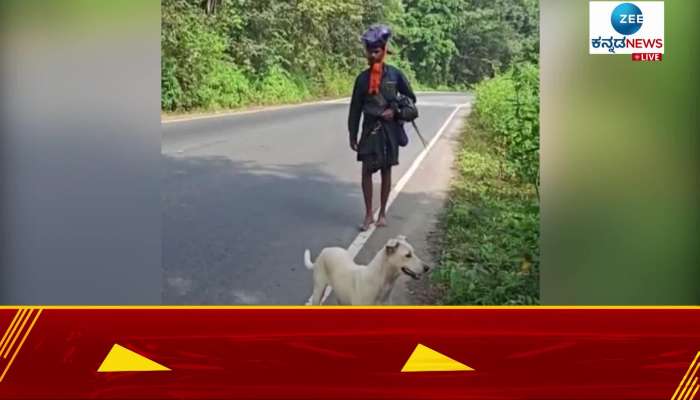 A dog left for Sabarimala from Dharwad