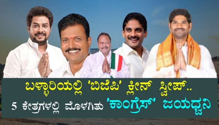 Karnataka Election Result 2023: ಗಣಿನಾಡಿನಲ್ಲಿ ʼಬಿಜೆಪಿ ಕ್ಲೀನ್ ಸ್ವೀಪ್ʼ.. 5 ಕೇತ್ರಗಳಲ್ಲಿ ಮೊಳಗಿತು ʼಕಾಂಗ್ರೆಸ್ʼ ಜಯಧ್ವನಿ