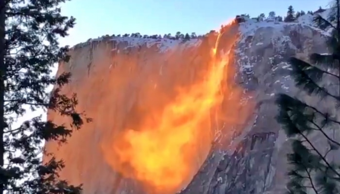 Firefall Video: ಪರ್ವತದಿಂದ ಸುರಿಯುತ್ತಿರುವ ಬೆಂಕಿ, ಇದು ಜಲಪಾತವಲ್ಲ.. ಫೈರ್ ಫಾಲ್ಸ್!