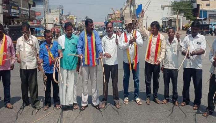 ತಮಿಳುನಾಡು ಸಚಿವ ಮುರುಗನ್ ವಿರುದ್ಧ ಪ್ರತಿಭಟನೆ: ಒಣಗಿದ ತರಗು ಪ್ರದರ್ಶಿಸಿ ಆಕ್ರೋಶ title=