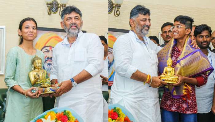 SSLCಯಲ್ಲಿ ರಾಜ್ಯಕ್ಕೆ ಪ್ರಥಮ ಸ್ಥಾನ ಪಡೆದ ಅಂಕಿತಾಗೆ ₹ 5 ಲಕ್ಷ ಪ್ರೋತ್ಸಾಹಧನ ನೀಡಿದ ಡಿಕೆಶಿ