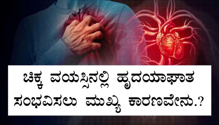 ಚಿಕ್ಕ ವಯಸ್ಸಿನಲ್ಲಿ ಹೃದಯಾಘಾತ ಸಂಭವಿಸಲು ಮುಖ್ಯ ಕಾರಣವೇನು ಗೊತ್ತೆ..? ಅಪಾಯಕ್ಕೂ ಮುನ್ನ ಅರಿತುಕೊಳ್ಳಿ  