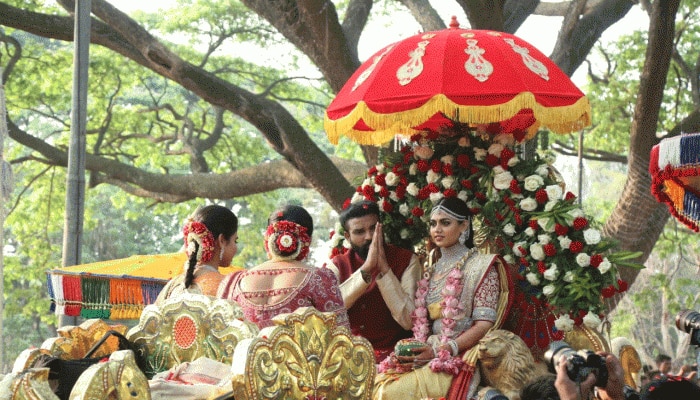 ಸಚಿವ ಬಿ. ಶ್ರೀರಾಮುಲು ಪುತ್ರಿ ರಕ್ಷಿತಾರ ಅದ್ಧೂರಿ ಮದುವೆಯ ಫೋಟೋಗಳು